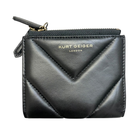 Kurt Geiger black leather compact mini wallet - Picture 1 of 8